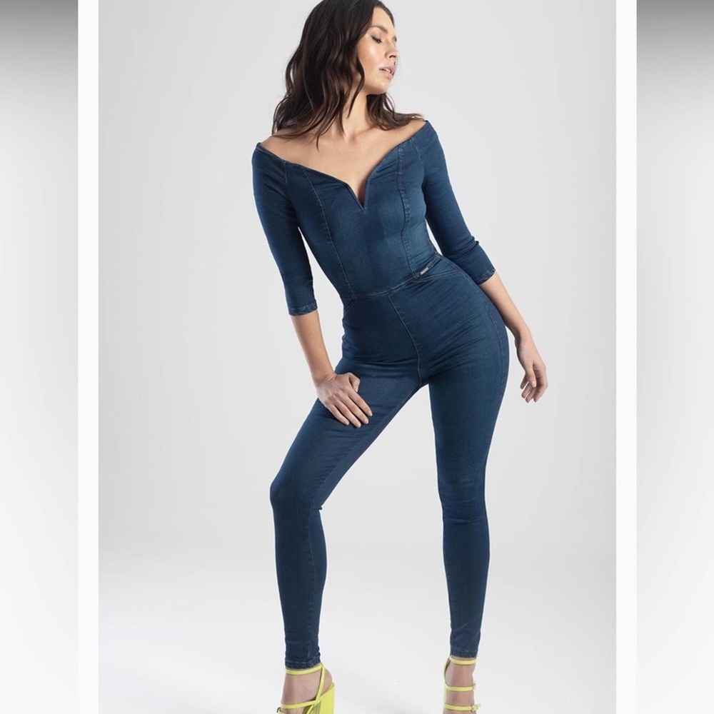 Sissy Boy Huntress Bardot Jumpsuit, Navy Blue, Size S, NWT, READ DESCRIPTION